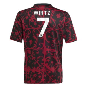2025-2026 Liverpool Pre-Match Shirt (Black) - Kids (Wirtz 7)