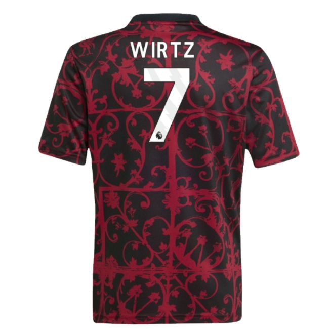 2025-2026 Liverpool Pre-Match Shirt (Black) - Kids (Wirtz 7)
