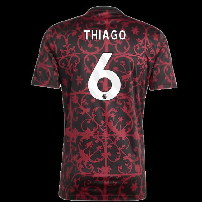2025-2026 Liverpool Pre-Match Shirt (Black) (Thiago 6)