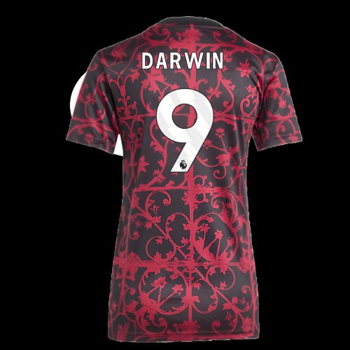 2025-2026 Liverpool Pre-Match Shirt (Black) - Womens (Darwin 9)