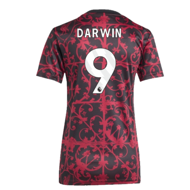 2025-2026 Liverpool Pre-Match Shirt (Black) - Womens (Darwin 9)