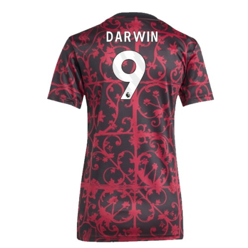 2025-2026 Liverpool Pre-Match Shirt (Black) - Womens (Darwin 9)