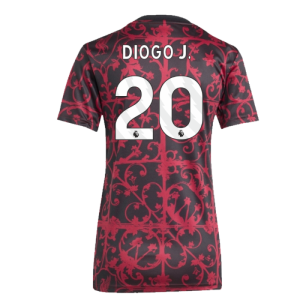 2025-2026 Liverpool Pre-Match Shirt (Black) - Womens (Diogo J. 20)