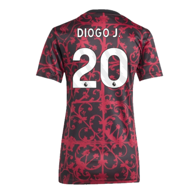 2025-2026 Liverpool Pre-Match Shirt (Black) - Womens (Diogo J. 20)