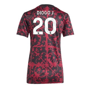 2025-2026 Liverpool Pre-Match Shirt (Black) - Womens (Diogo J. 20)
