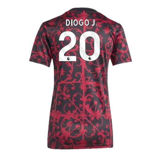 2025-2026 Liverpool Pre-Match Shirt (Black) - Womens (Diogo J. 20)
