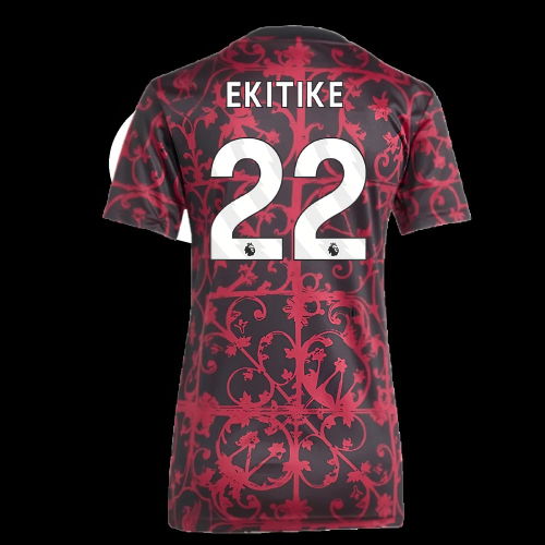 2025-2026 Liverpool Pre-Match Shirt (Black) - Womens (Ekitike 22)