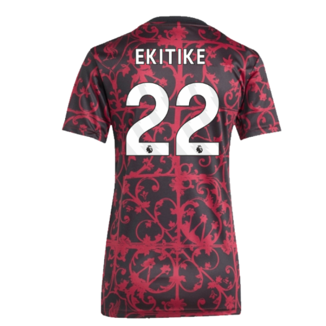 2025-2026 Liverpool Pre-Match Shirt (Black) - Womens (Ekitike 22)