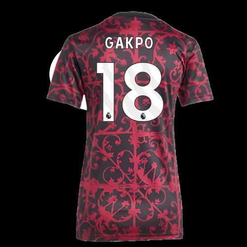 2025-2026 Liverpool Pre-Match Shirt (Black) - Womens (Gakpo 18)