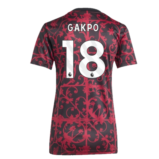 2025-2026 Liverpool Pre-Match Shirt (Black) - Womens (Gakpo 18)