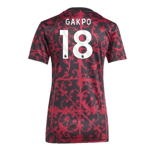 2025-2026 Liverpool Pre-Match Shirt (Black) - Womens (Gakpo 18)
