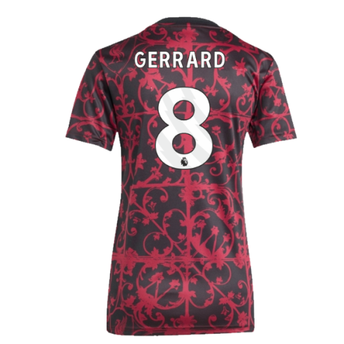 2025-2026 Liverpool Pre-Match Shirt (Black) - Womens (Gerrard 8)