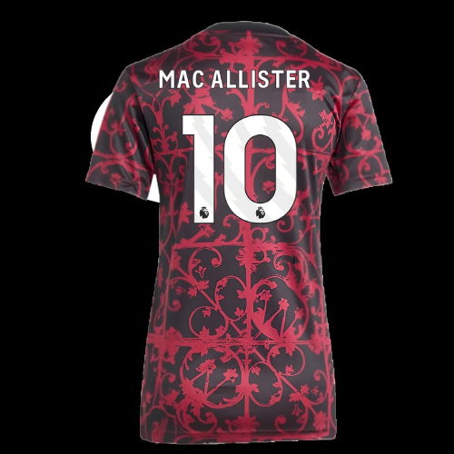 2025-2026 Liverpool Pre-Match Shirt (Black) - Womens (Mac Allister 10)