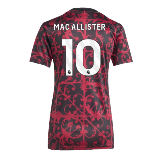 2025-2026 Liverpool Pre-Match Shirt (Black) - Womens (Mac Allister 10)