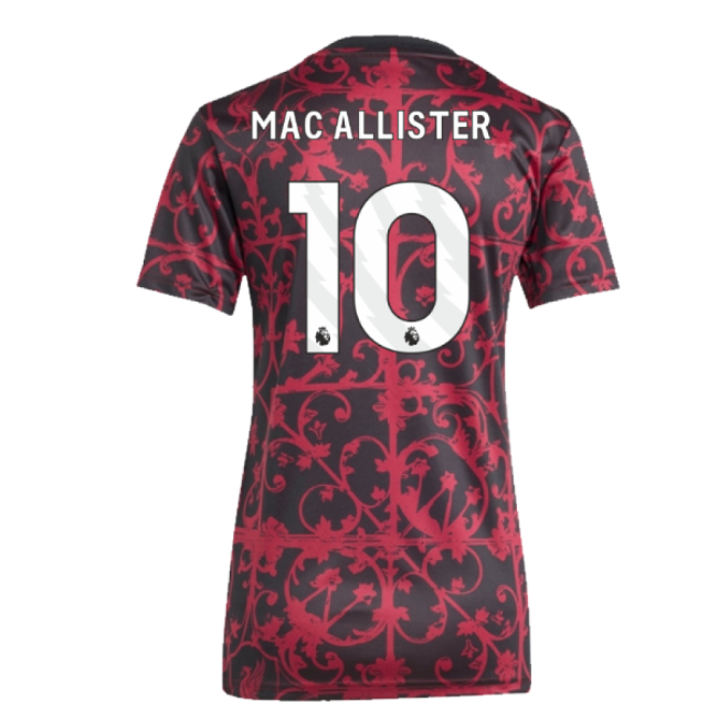 2025-2026 Liverpool Pre-Match Shirt (Black) - Womens (Mac Allister 10)