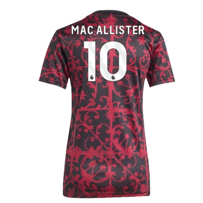 2025-2026 Liverpool Pre-Match Shirt (Black) - Womens (Mac Allister 10)