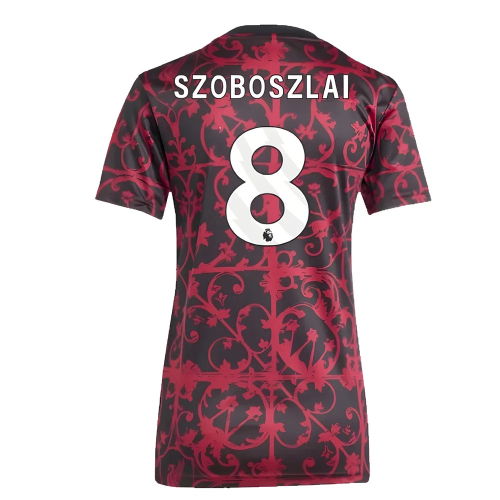 2025-2026 Liverpool Pre-Match Shirt (Black) - Womens (Szoboszlai 8)