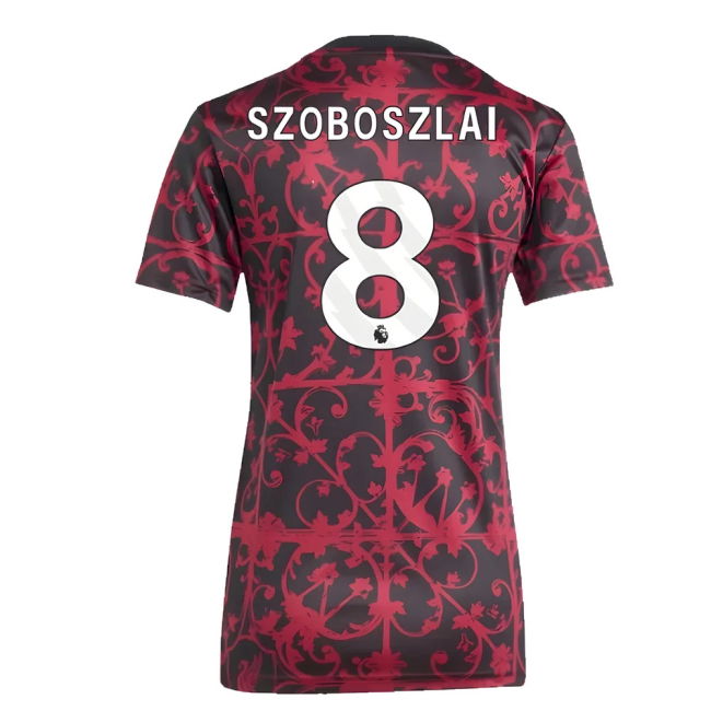 2025-2026 Liverpool Pre-Match Shirt (Black) - Womens (Szoboszlai 8)