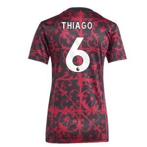 2025-2026 Liverpool Pre-Match Shirt (Black) - Womens (Thiago 6)