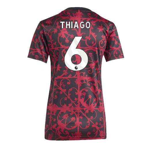 2025-2026 Liverpool Pre-Match Shirt (Black) - Womens (Thiago 6)