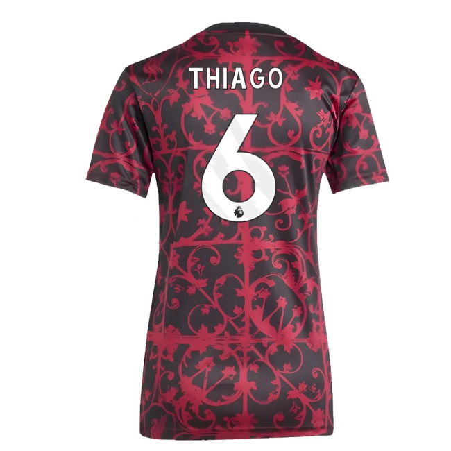 2025-2026 Liverpool Pre-Match Shirt (Black) - Womens (Thiago 6)