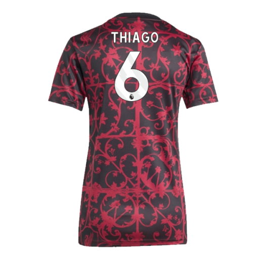 2025-2026 Liverpool Pre-Match Shirt (Black) - Womens (Thiago 6)