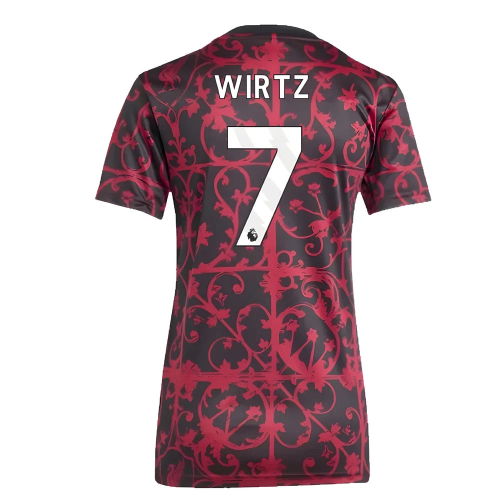 2025-2026 Liverpool Pre-Match Shirt (Black) - Womens (Wirtz 7)