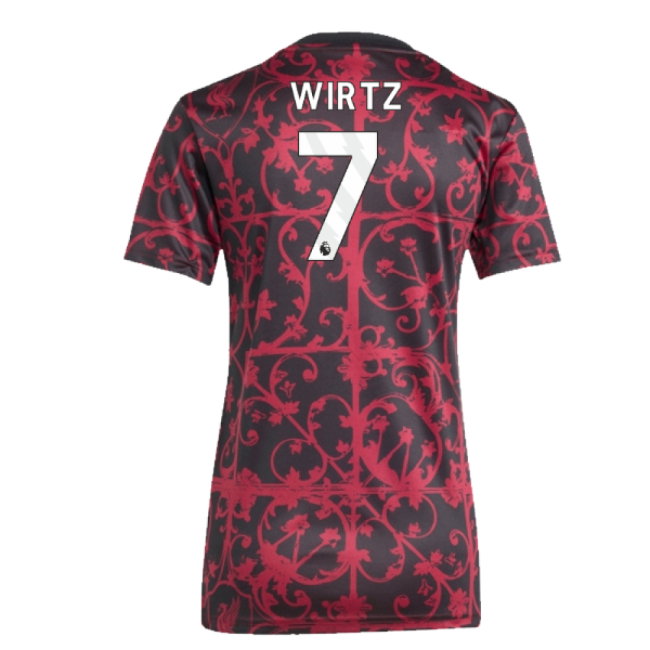 2025-2026 Liverpool Pre-Match Shirt (Black) - Womens (Wirtz 7)