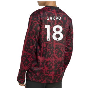 2025-2026 Liverpool Pre-Match Warm Top (Black) (Gakpo 18)
