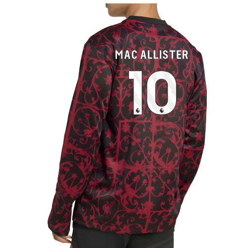 2025-2026 Liverpool Pre-Match Warm Top (Black) (Mac Allister 10)