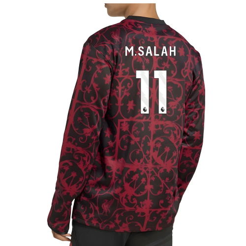 2025-2026 Liverpool Pre-Match Warm Top (Black) (M.Salah 11)