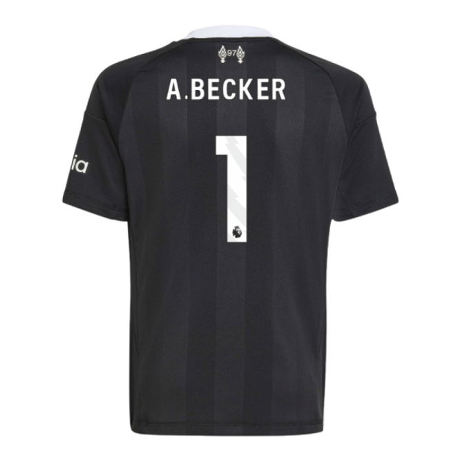 2025-2026 Liverpool Third Goalkeeper Shirt (Black) - Kids (A.Becker 1)