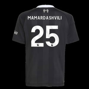 2025-2026 Liverpool Third Goalkeeper Shirt (Black) - Kids (Mamardashvili 25)