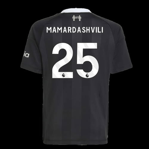 2025-2026 Liverpool Third Goalkeeper Shirt (Black) - Kids (Mamardashvili 25)