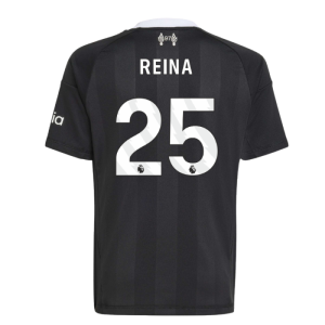 2025-2026 Liverpool Third Goalkeeper Shirt (Black) - Kids (Reina 25)