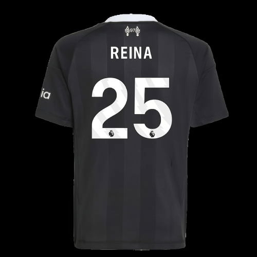 2025-2026 Liverpool Third Goalkeeper Shirt (Black) - Kids (Reina 25)
