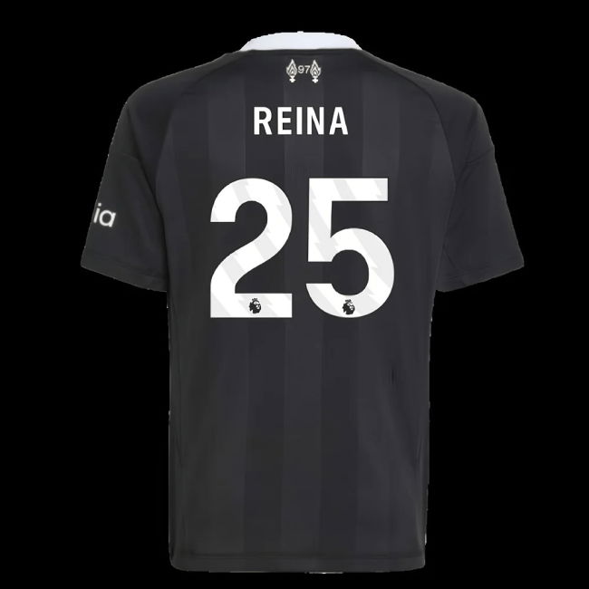 2025-2026 Liverpool Third Goalkeeper Shirt (Black) - Kids (Reina 25)