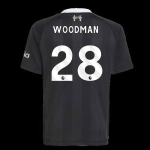 2025-2026 Liverpool Third Goalkeeper Shirt (Black) - Kids (Woodman 28)
