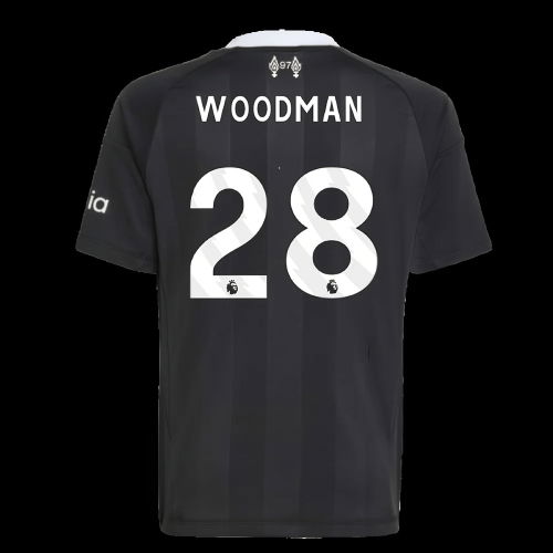 2025-2026 Liverpool Third Goalkeeper Shirt (Black) - Kids (Woodman 28)