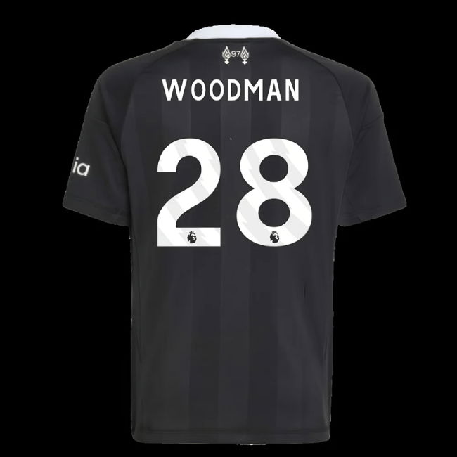 2025-2026 Liverpool Third Goalkeeper Shirt (Black) - Kids (Woodman 28)