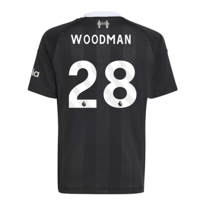 2025-2026 Liverpool Third Goalkeeper Shirt (Black) - Kids (Woodman 28)