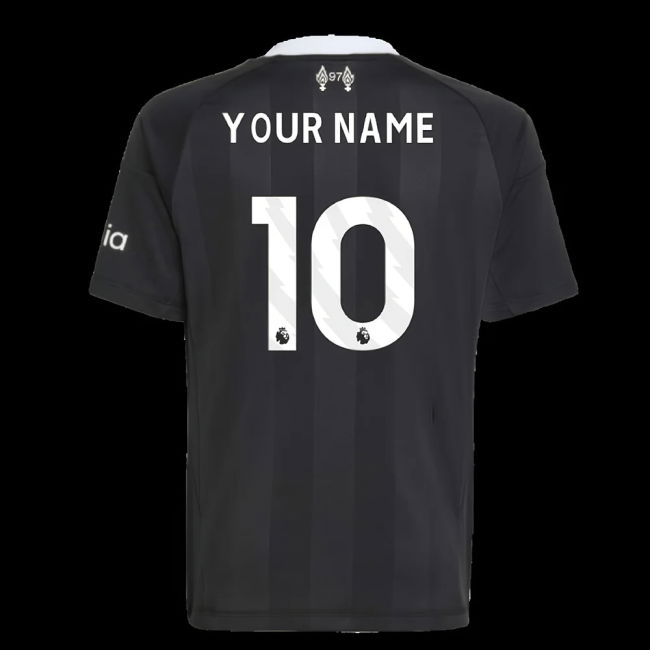 2025-2026 Liverpool Third Goalkeeper Shirt (Black) - Kids (Your Name)