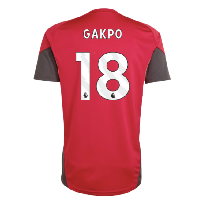 2025-2026 Liverpool Training Jersey (Strawberry Red) (Gakpo 18)