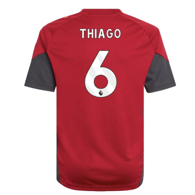 2025-2026 Liverpool Training Jersey (Strawberry Red) - Kids (Thiago 6)
