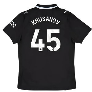 2025-2026 Man City Authentic Away Shirt (Khusanov 45)