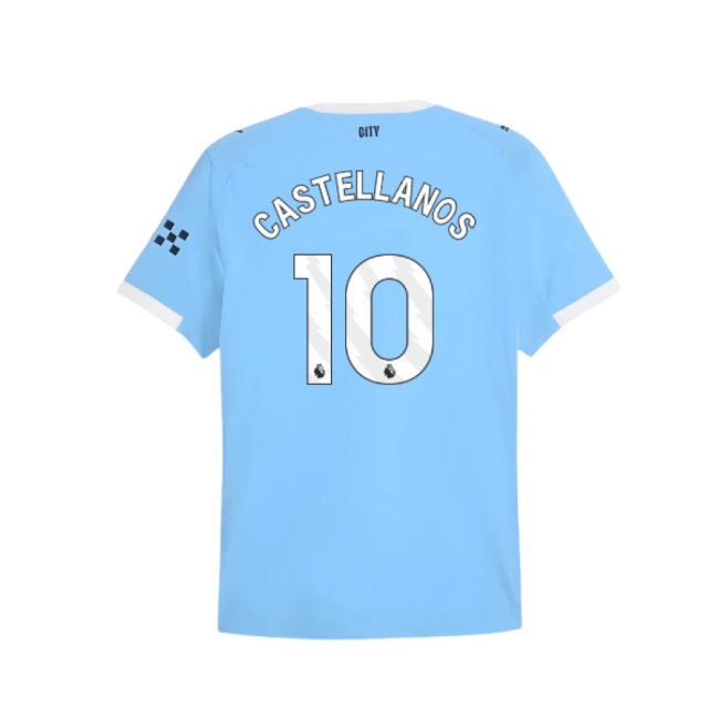 2025-2026 Man City Authentic Home Shirt (Castellanos 10)