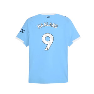 2025-2026 Man City Authentic Home Shirt (Haaland 9)