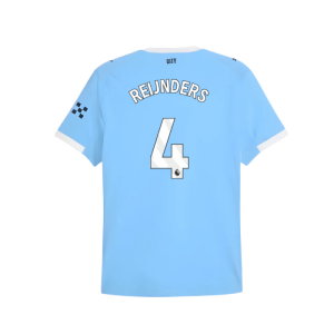 2025-2026 Man City Authentic Home Shirt (Reijnders 4)