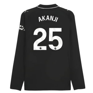 2025-2026 Man City Authentic Long Sleeve Away Shirt (Akanji 25)