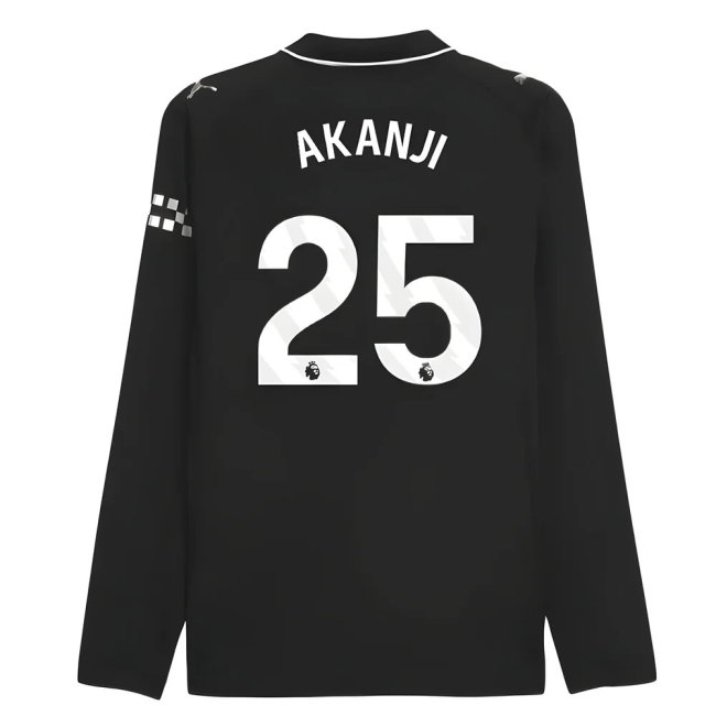 2025-2026 Man City Authentic Long Sleeve Away Shirt (Akanji 25)